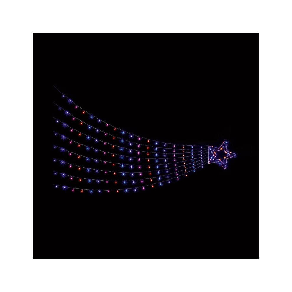 Premier Christmas Window Lights 320 Rainbow Leds Indoor/Outdoor Mesh Shooting Star