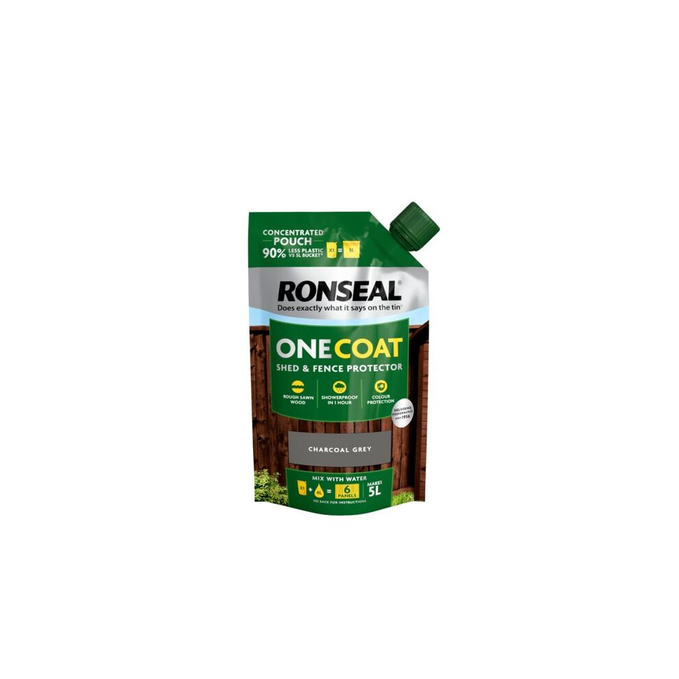 Ronseal Shed Fence Paint Charcoal Grey Onecoat Concentrate Pouch 950Ml