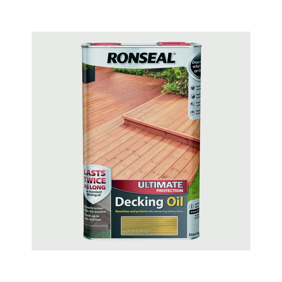 Ronseal RSLUDONP5L 5L Ultimate Protection Decking Oil - Natural Pine