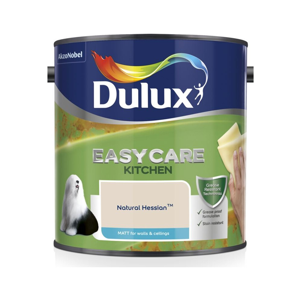 Dulux Easycare Kitchen Matt Paint, Natural Hessian, 2.5 Litre