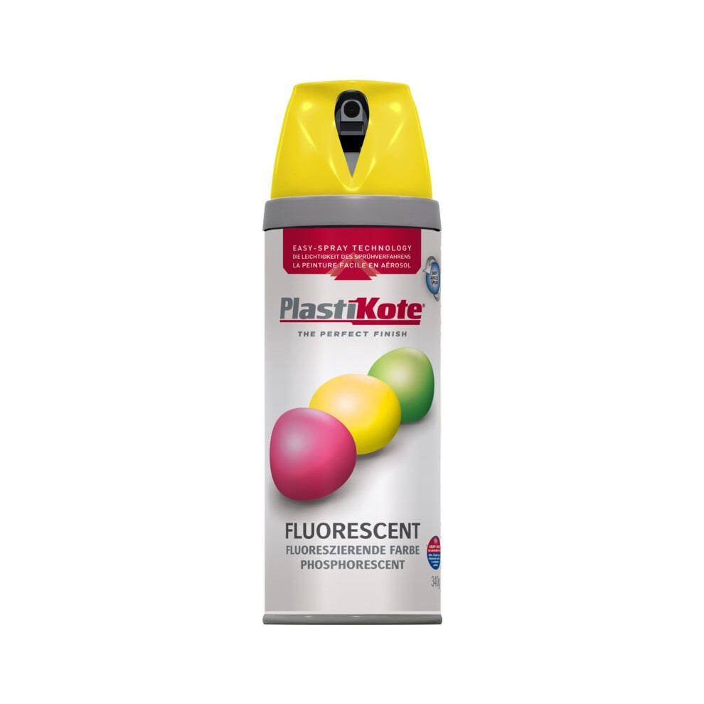 Plastikote Plasti-Kote Pkt1901 Twist & Spray Fluorescent Yellow 400Ml
