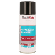 PlastiKote - Metal Paint & Primer 400ml Spray - Black Gloss