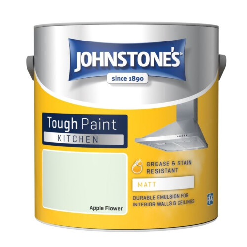 Johnstone's Johnstones Kitchen Matt Wall Ceiling Emulsion Paint 2.5l Apple Flower 1