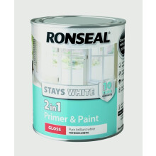 Ronseal Stays White 2in1 Paint & Primer Gloss 750ml