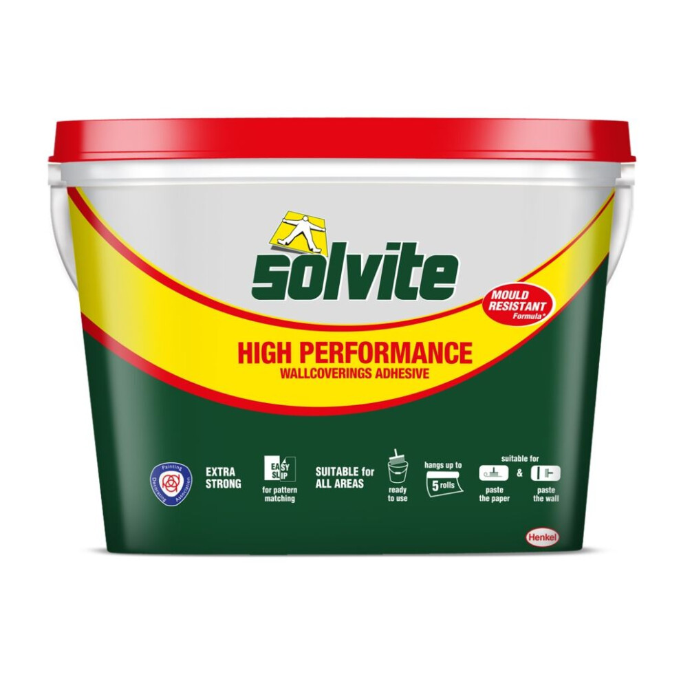 Solvite High Performance Ready Mix Wallcovering Adhesive 5 Roll [1962937] 5010305142768