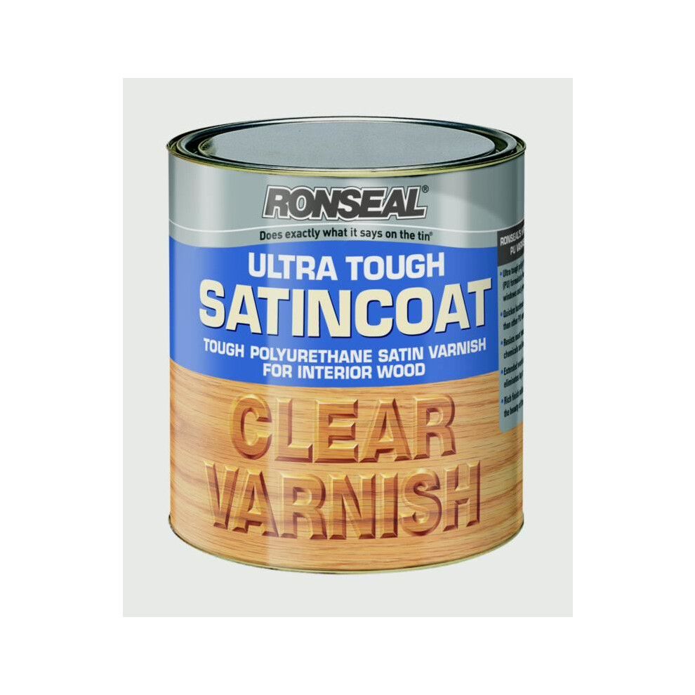 Ronseal 9055 Ultra Tough Internal Clear Satincoat Varnish 750ml