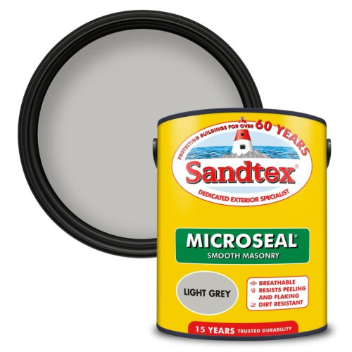 Sandtex Sandtex 5L Smooth Masonry Paint Light Grey 1