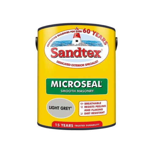 Sandtex Sandtex 5L Smooth Masonry Paint Light Grey 2