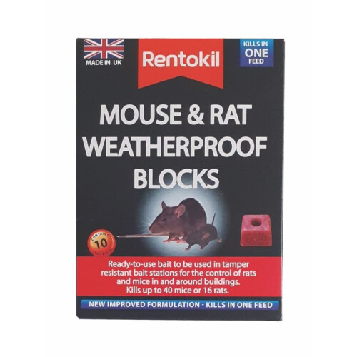 Rentokil - Mouse & Rat Weatherproof Blocks - Pack 10 2