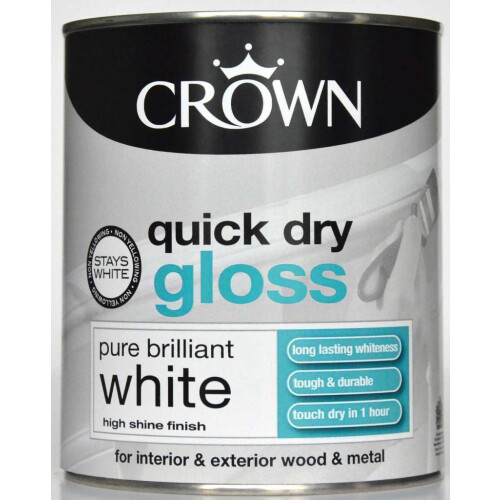 Crown Crown - Quick Dry Gloss 750ml - Pure Brilliant White