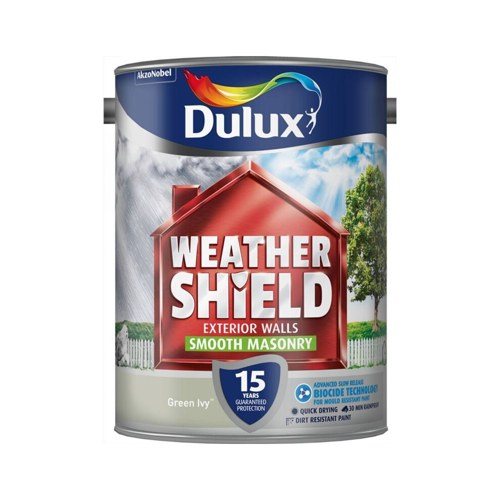 Dulux Weathershield Smooth Masonry Paint 5L Ivy Green