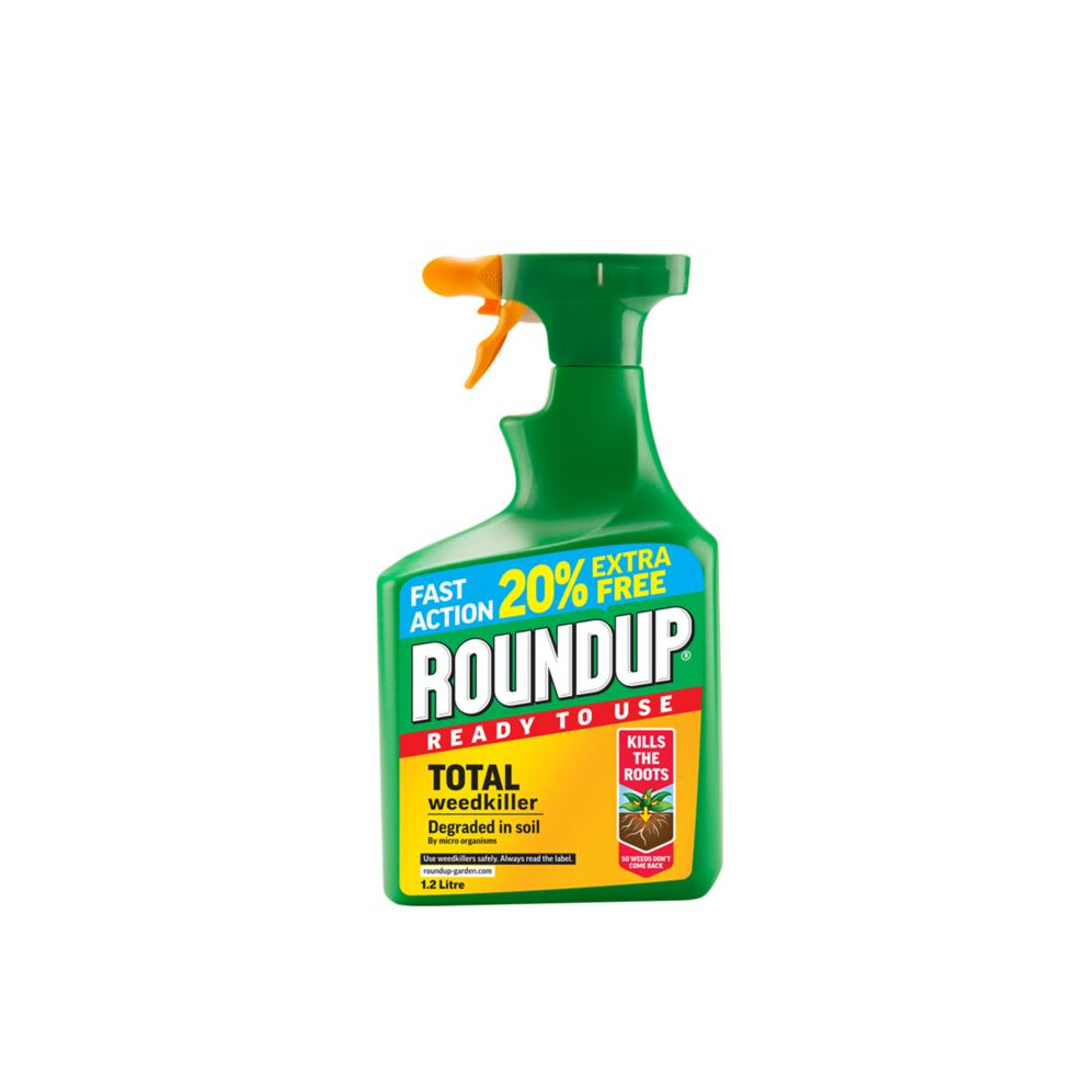 Roundup (Total) 1.2L Fast Action Garden Weed Root Killer Spray Ready To Use Weedkiller