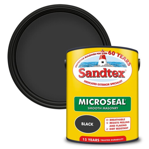 Sandtex Sandtex Microseal Smooth Masonry Black 5L 1