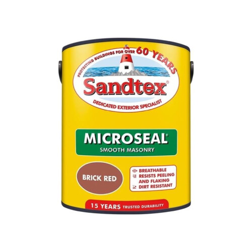 Sandtex Sandtex Microseal Smooth Masonry Brick Red 5L 2