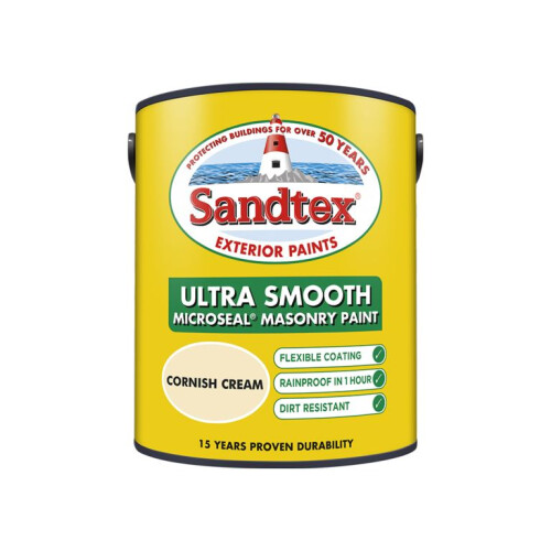 Sandtex Sandtex Microseal Smooth Masonry Cornish Cream 5L