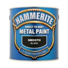 Hammerite SFB25L Direct to Rust Smooth Finish Metal Paint Black 2.5 Litre