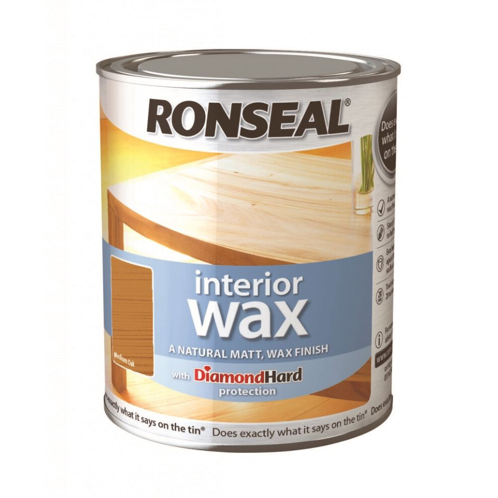 Ronseal IWMO750 750 ml Interior Wax - Medium Oak