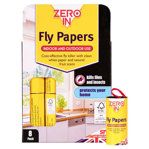 Zero In Fly Papers 8 Pack [ZER878] 1