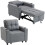 Homcom (Grey) HOMCOM 3-in-1 Sofa Bed, Convertible Sleeper Chair with Adjustable Backrest 2