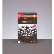400 LED 40m Premier Battery 8 Function Outdoor Smart Timer Lights Warm White