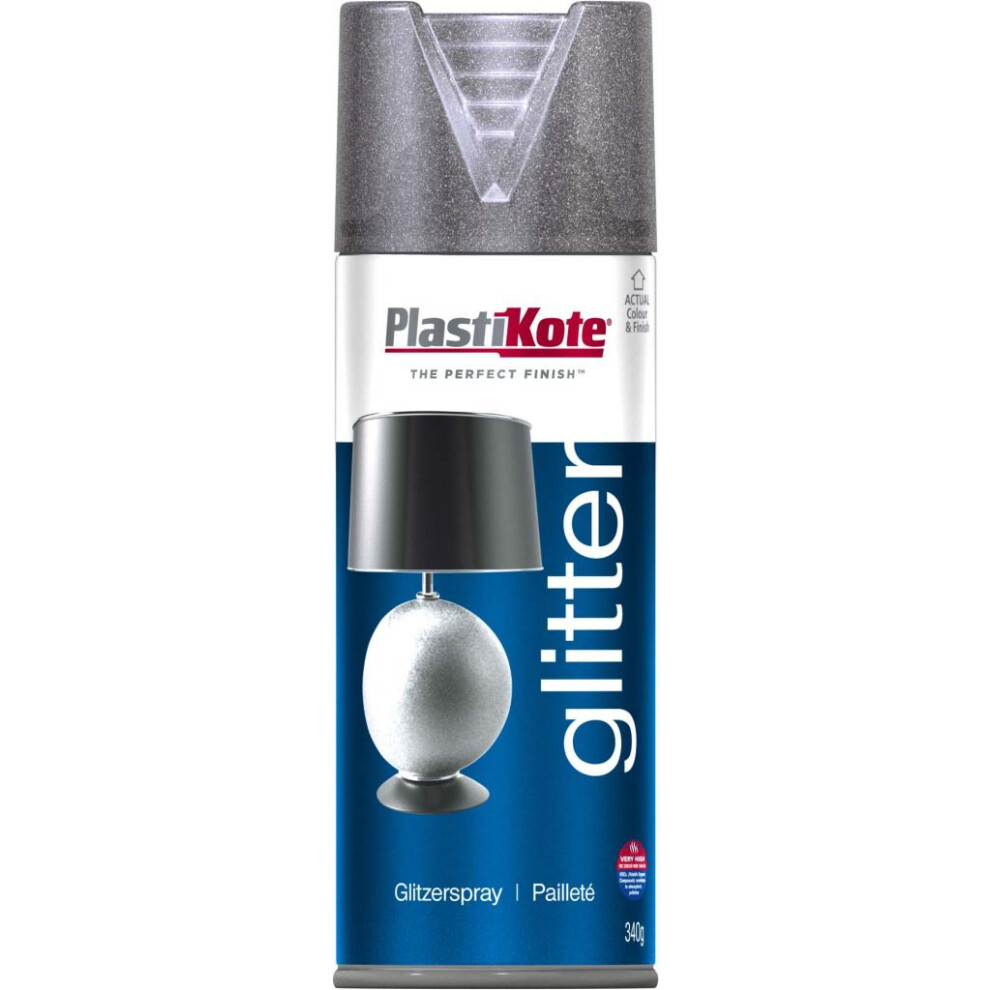 Plasti-Kote PKT173 Glitter Effect Spray Silver 400ml
