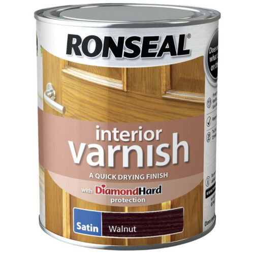 Ronseal Ronseal 750ml Quick Dry Satin Interior Varnish - Walnut 1