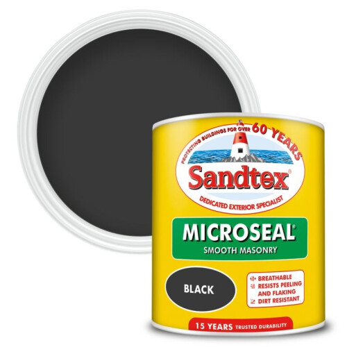 Sandtex Sandtex - Smooth Masonry Paint 1L - Black 1