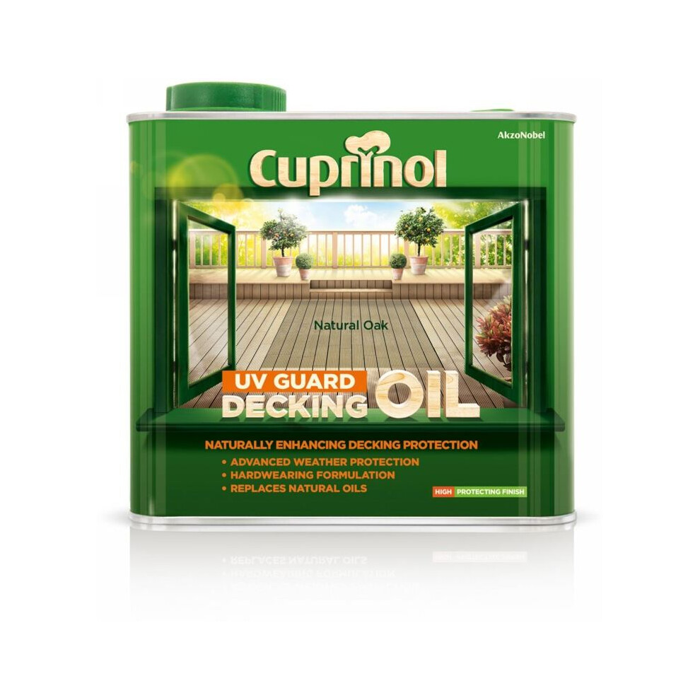 Cuprinol 5122411 UV Guard Decking Oil Natural Oak 2.5 Litre