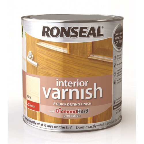 Ronseal Ronseal 36875 Interior Varnish Quick Dry Gloss Clear 2.5 Litre 2