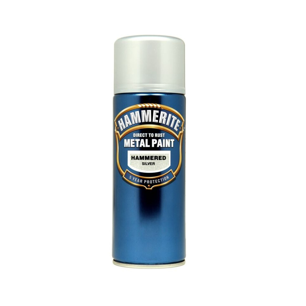 Hammerite HFSGAERO Direct to Rust Hammered Finish Aerosol Silver 400ml