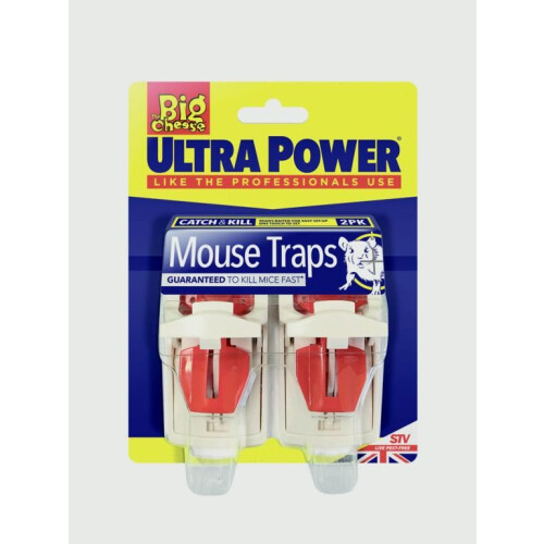 Powerful Mouse Trap Twin Pack -  mouse traps ultra power big cheese pack twin baited ready