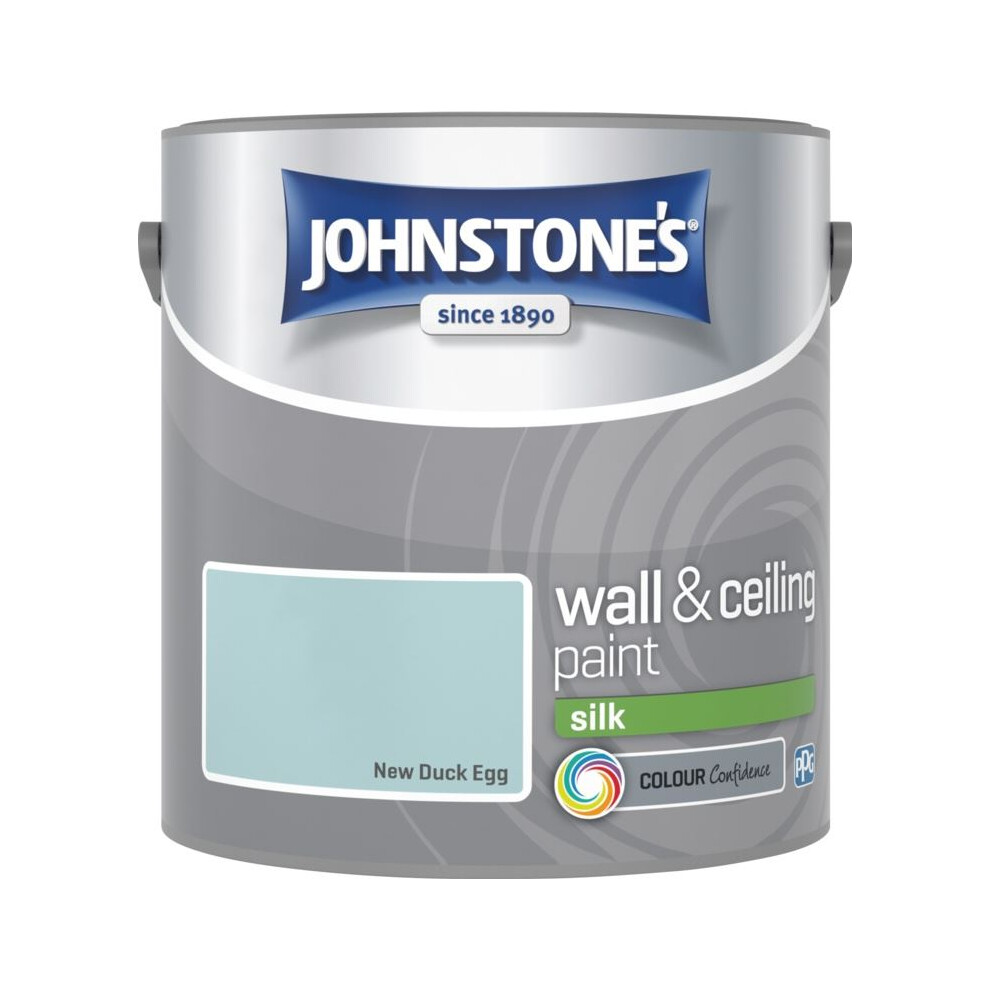 (Duck Egg, 2.5l) Johnstones Silk Emulsion Paint
