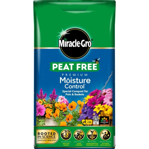 Miracle-Gro Miracle Gro Moisture Control Compost Pots & Baskets Peat Free 10L