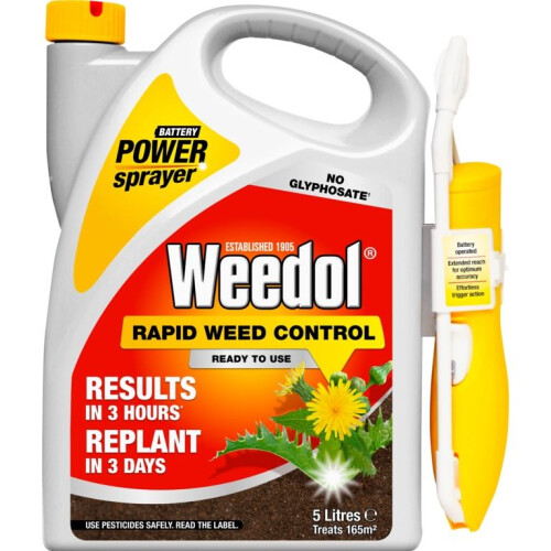 Weedol Rapid Weedkiller with Power Sprayer, Ready To Use, 5L