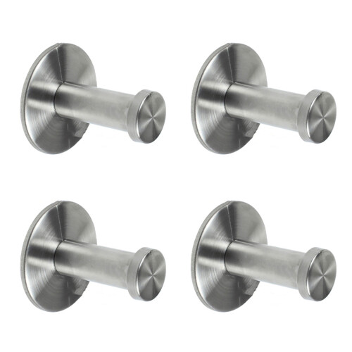 4Pcs Stainless Steels Coat Hook Wall-Wire brushed nail fr
