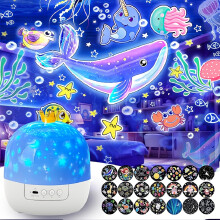 (21 In 1 Projector) Galaxy Star Projector Night Lights, 21 Sets of Films, Crown Night Lights for Bedroom, Ceiling, Dimmable Star Projector