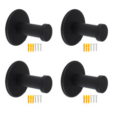 4Pcs Coat Hanger Heavy Duty Robes Hook-Black with expansion
