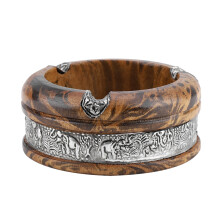 Elegant Wood Cigar Ashtray Stylish Solid Wood Design Heavy Duty Ashtray for Home Office Outdoor Use with Sturdy Construction and Easy Cleaning Feature