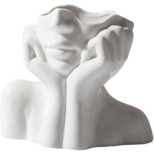 Elegant Ceramic Face Vase, Unique Modern Vase Design With Perfect Details For Home Decor