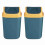 Plastic Press Lid Waste Container, Easy Clean Plastic Bin for Home Office Bathroom, Swing Cover Design, 2 Pack 1