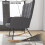 Homcom HOMCOM Wingback Rocking Chair for Nursing w/ Steel Frame Dark Grey 4