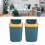 Plastic Press Lid Waste Container, Easy Clean Plastic Bin for Home Office Bathroom, Swing Cover Design, 2 Pack 3