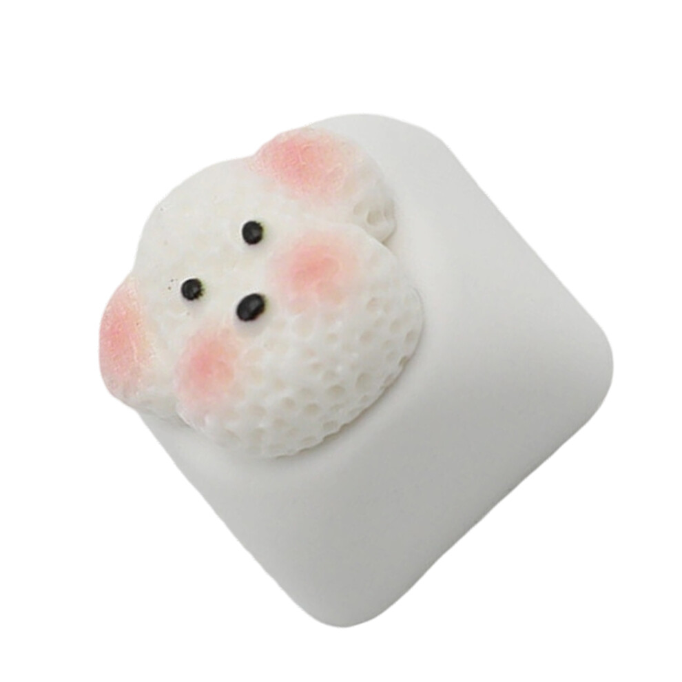 Mechanical Keycap Featuring 3D Dog Figures Resin Keycaps- White 7732000562471