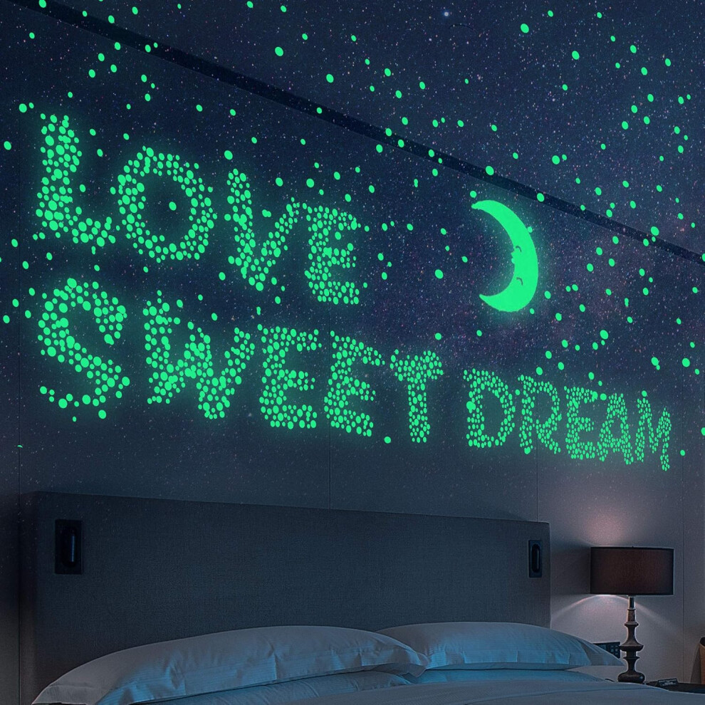 Ceiling Stars Glow In The Glow In The Wall Stickers Starry Sky Decor With Luminous Stars 3D Adhesive Dots, Glow In The Galaxy Set For Dark