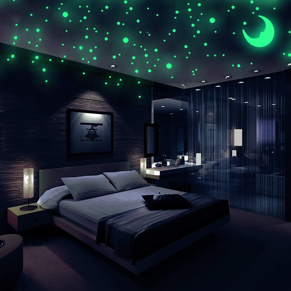 Glow In The Wall Stickers For Kids, Wall Decals Starry Sky Decor With 3D Adhesive Dots Glow In The Galaxy Set, Ceiling Stars Luminous Stars Dark