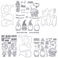 Gnomo de Natal Criativo para Presente, Recortes Metálicos com Designs Exquisitos, Matrizes de Papel Decorativas para Scrapbooking Personalizado com