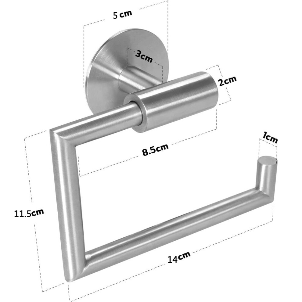 Elegant Rustproof Toilet Paper Holder, Brushed Nickel Finish, Effortless Self-Adhesive Wall Mounting, No Drilling, Gluing, For Bathroom, Hotel,-image-OPC-PP8DZ7Y-NEW