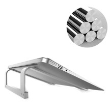 Voorkom oververhitting met onze geventileerde aluminium standaard, een ergonomische oplossing voor laptops van 11 tot 17 inch. Geniet van een koelere