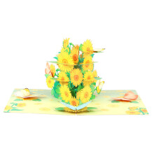 Romantische Überraschungsgrußkarte mit farbenfrohem 3D-Pop-up-Blumenstrauß für Muttertag und Geburtstag, inklusive Umschlag und kleiner