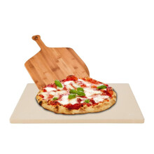 Conjunto de pedra para pizza resistente a choque térmico, pedra de assar robusta para forno e grelha, tapete de assar multiuso com distribuição